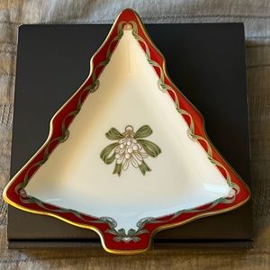 Rare Waterford Plate Holidays Ribbon Tree Dish. 6” New! Christmas in July!